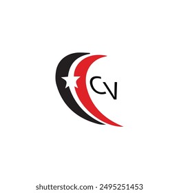 Kreatives schwarzes und rotes Logo, Stern SEP Logo mit Buchstabe.