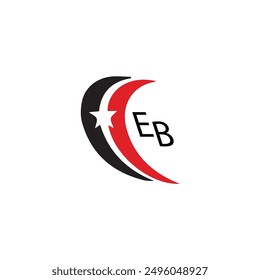 kreatives schwarz-rotes Logo, Stern-Sepp-Logo mit Buchstaben.