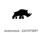 creative black rhinoceros logo design vector symbol illustration	
