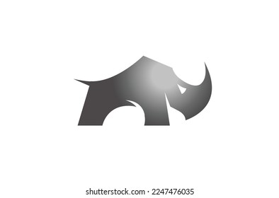 creative black rhinoceros logo design vector symbol illustration