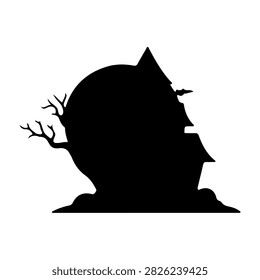 A creative black silhouette combining a tree with a human profile, symbolizing nature, growth, and human connection to the environment.