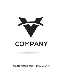 Creative Black V letter logo design vector template