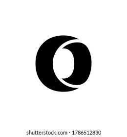 Creative Black vector logo letter o of twisted Ribbon for Title, Header, mobile apps. flat rounded. Modern design.