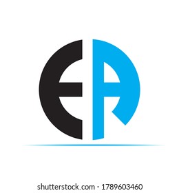 Creative Black vector logo letter EA AE of circcle monograms for Title, Header, mobile apps. flat rounded. Modern design