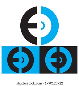 Letra de logotipo vectorial negro creativa ED
EO de monogramas de círculo para Título, Cabecera, aplicaciones móviles. redondeado plano. Diseño moderno