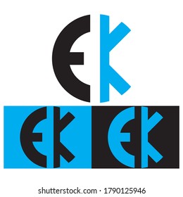 Creative Black vector logo letter EK
KE of circle monograms for Title, Header, mobile apps. flat rounded. Modern design