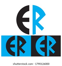 Letra de logotipo vectorial negro creativa ER
RE de monogramas de círculo para Título, Cabecera, aplicaciones móviles. redondeado plano. Diseño moderno