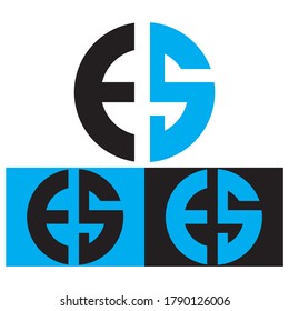 Creative Black vector logo letter ES
SE of circle monograms for Title, Header, mobile apps. flat rounded. Modern design