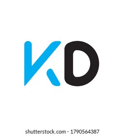 Creative Black vector logo letter KD DK of circle monograms for Title, Header, mobile apps. flat rounded,rectangle Fonts. Modern design