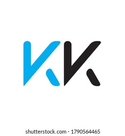 Leyenda del logotipo del vector negro creativo K,KK de monogramas de círculo para Título, Encabezado, aplicaciones móviles. redondeado plano,rectángulo de fuentes. Diseño moderno