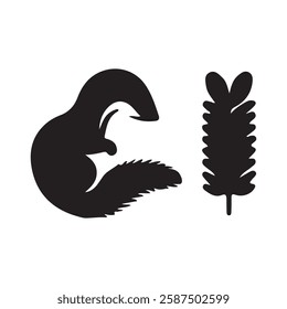 Creative black walrus icon design on white board