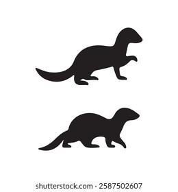 Creative black walrus icon design on white board