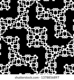 creative black and white Abstract art deco geometric hipster fashion design print seamless pattern
