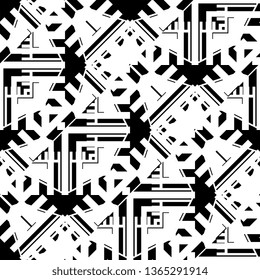 Creative black and white Art Deco Seamless pattern. Modern stylish texture. Repeating geometric tracery. Contemporary graphic design