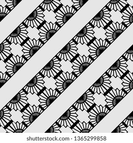 creative black and white Art Deco Seamless abstract geometric pattern The texture of rhombus