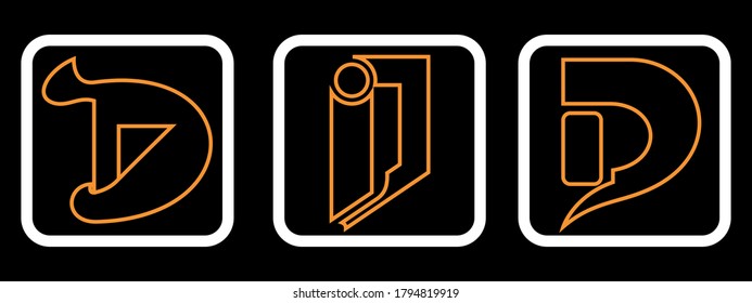 Creative black and white D logo Design illustration / vector. eps10