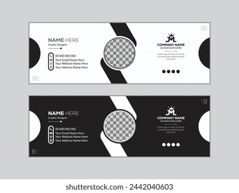 Creative black and white Email Signature template	