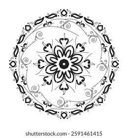 creative black and white mandala design