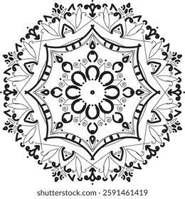 creative black and white mandala design