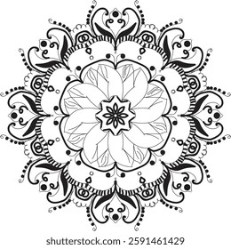 creative black and white mandala design