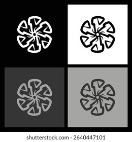 Creative Black and White Radial Icon – Perfect for Minimalist Web Design, Logo Concepts, and Branding in a Contemporary Style