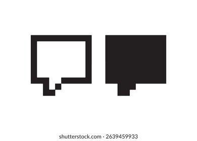 Creative black and white speech and thought bubble icons on transparent background.