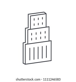 Creative black and white  thin line  vector building icon
