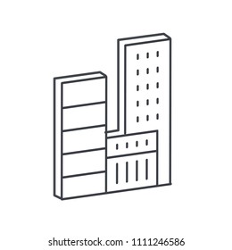 Creative black and white  thin line  vector building icon