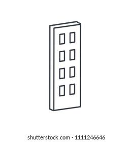 Creative black and white  thin line  vector building icon