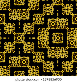 creative black yellow Abstract art deco geometric hipster fashion design print seamless pattern