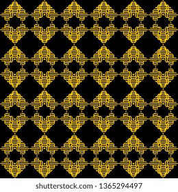 creative black yellow Abstract geometric art deco vintage pattern