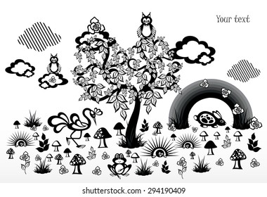 Creative black-and-white landscape