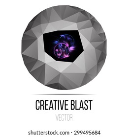 Creative blast banner. Abstract vector illustration, outbreaking galaxy with space for your text on white background.