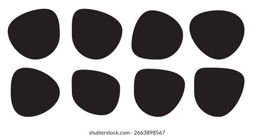 Ícone de vetor de blob criativo no plano de fundo branco. Formas aleatórias ícone de vetor . Blob de formas negras isoladas . EPS 10 