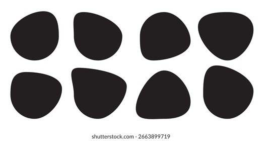 Creative blob vector icon on white background .Random shape vector icon . Isolated black shapes blob . EPS 10 . Black blob vector icon . 