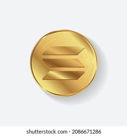 Creative block chain based crypto currency Solana (SOL) vector illustration isolated logo. Can be used as sticker, icon, label, emblem, symbol or print design.