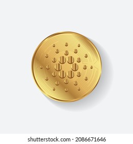 Creative block chain based crypto currency Cardano (ADA)vector illustration isolated Logo. Can be used as sticker, icon, label, emblem, symbol or print design.