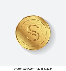 Creative block chain based crypto currency Secret (SCRT)vector illustration isolated logo. Can be used as sticker, icon, label, emblem, symbol or print design.