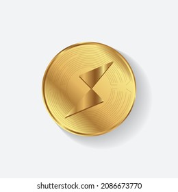 Creative block chain based crypto currency Thorchain (RUNE)vector illustration isolated logo. Can be used as sticker, icon, label, emblem, symbol or print design.