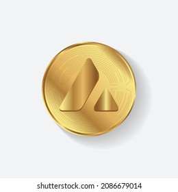 Creative block chain based crypto currency Avalanche (AVAX) vector illustration isolated logo. Can be used as sticker, icon, label, emblem, symbol or print design.