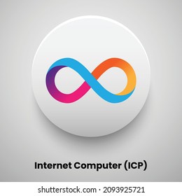 Creative block chain based crypto currency Internet Computer (ICP)  logo vector illustration design. Can be used as currency icon, badge, label, symbol, sticker and print background template