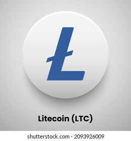 Diseño de ilustraciones vectoriales del logotipo Litecoin (LTC) basado en la criptografía de cadena de bloques creativa. Puede utilizarse como icono de moneda, placa, etiqueta, símbolo, etiqueta y plantilla de fondo de impresión