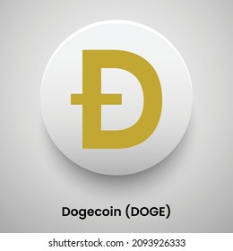 Creative block chain based crypto currency DOGECOIN (DOGE) logo vector illustration design. Can be used as currency icon, badge, label, symbol, sticker and print background template