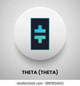 Creative block chain based crypto currency Theta (THETA) logo vector illustration design. Can be used as currency icon, badge, label, symbol, sticker and print background template
