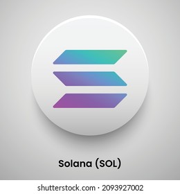 Creative block chain based crypto currency Solana (SOL) logo vector illustration design. Can be used as currency icon, badge, label, symbol, sticker and print background template