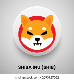 Creative block chain based crypto currency Shiba Inu (SHIB) logo vector illustration design. Can be used as currency icon, badge, label, symbol, sticker and print background template