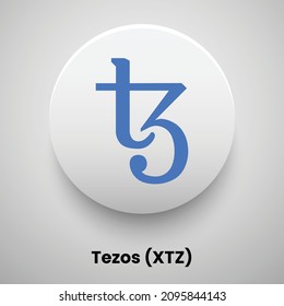 Creative block chain based crypto currency Tezos (XTZ) logo vector illustration design. Can be used as currency icon, badge, label, symbol, sticker and print background template