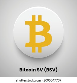 Creative block chain based crypto currency Bitcoin SV (BSV) logo vector illustration design. Can be used as currency icon, badge, label, symbol, sticker and print background template