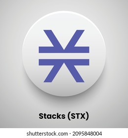 Creative block chain based crypto currency Stacks (STX) logo vector illustration design. Can be used as currency icon, badge, label, symbol, sticker and print background template