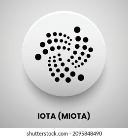 Creative block chain based crypto currency Iota (MIOTA) logo vector illustration design. Can be used as currency icon, badge, label, symbol, sticker and print background template